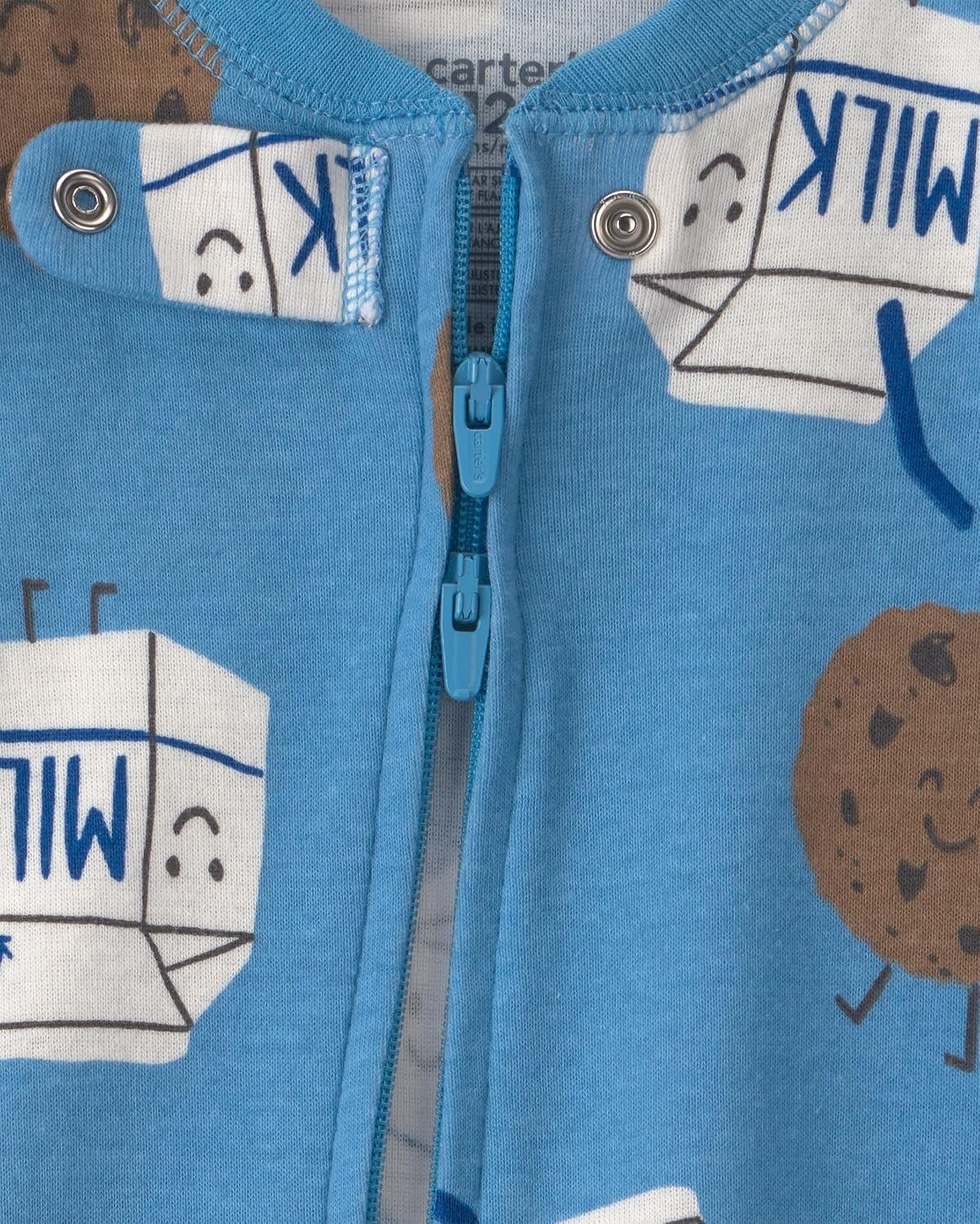 image:imageCarters Baby Boys 1piece Cotton PjMilk and Cookies
