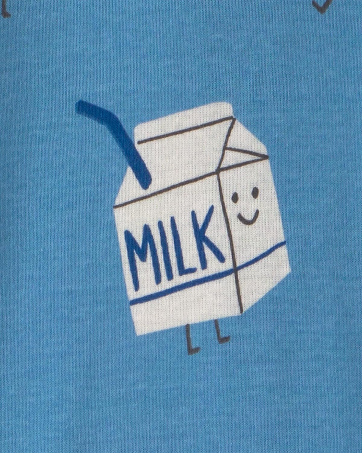 image:imageCarters Baby Boys 1piece Cotton PjMilk and Cookies