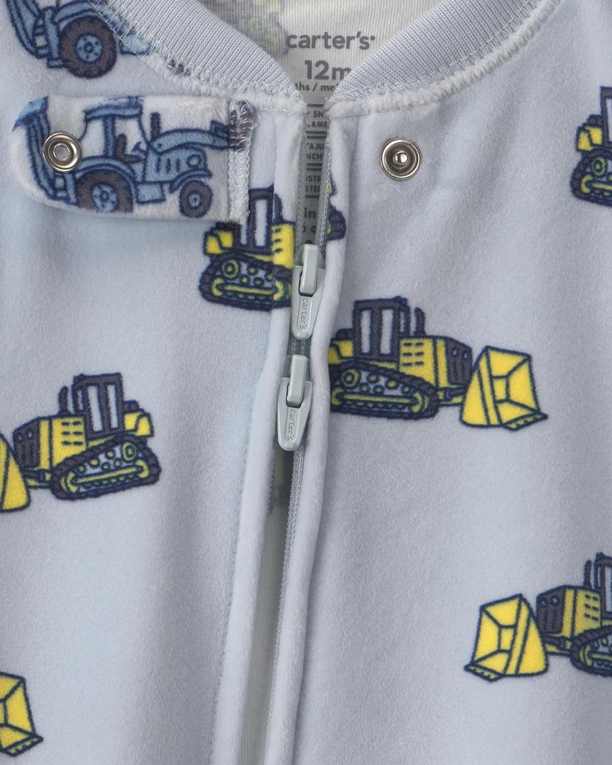 image:imageCarters Baby Boys 1piece Fleece PjBlue Construction