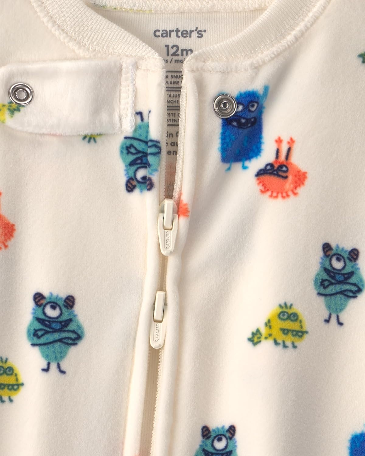 image:imageCarters Baby Boys 1piece Fleece PjBoy Monster Feet