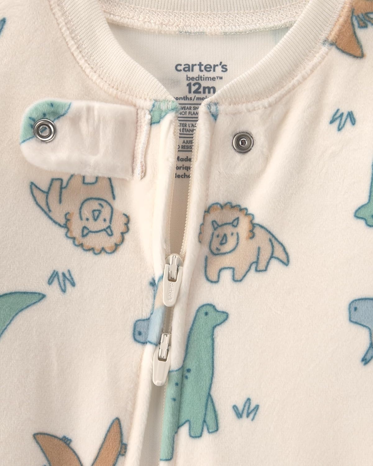 image:imageCarters Baby Boys 1piece Fleece PjDino Print