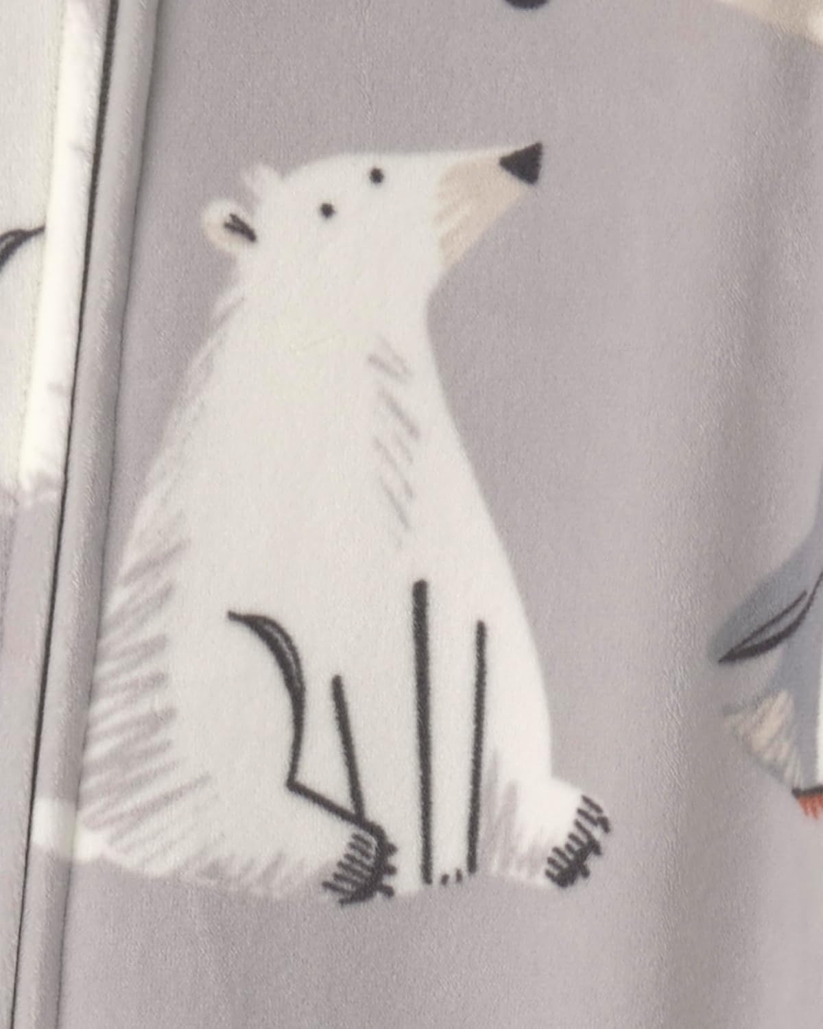 image:imageCarters Baby Boys 1piece Fleece PjGrey Winter Animals