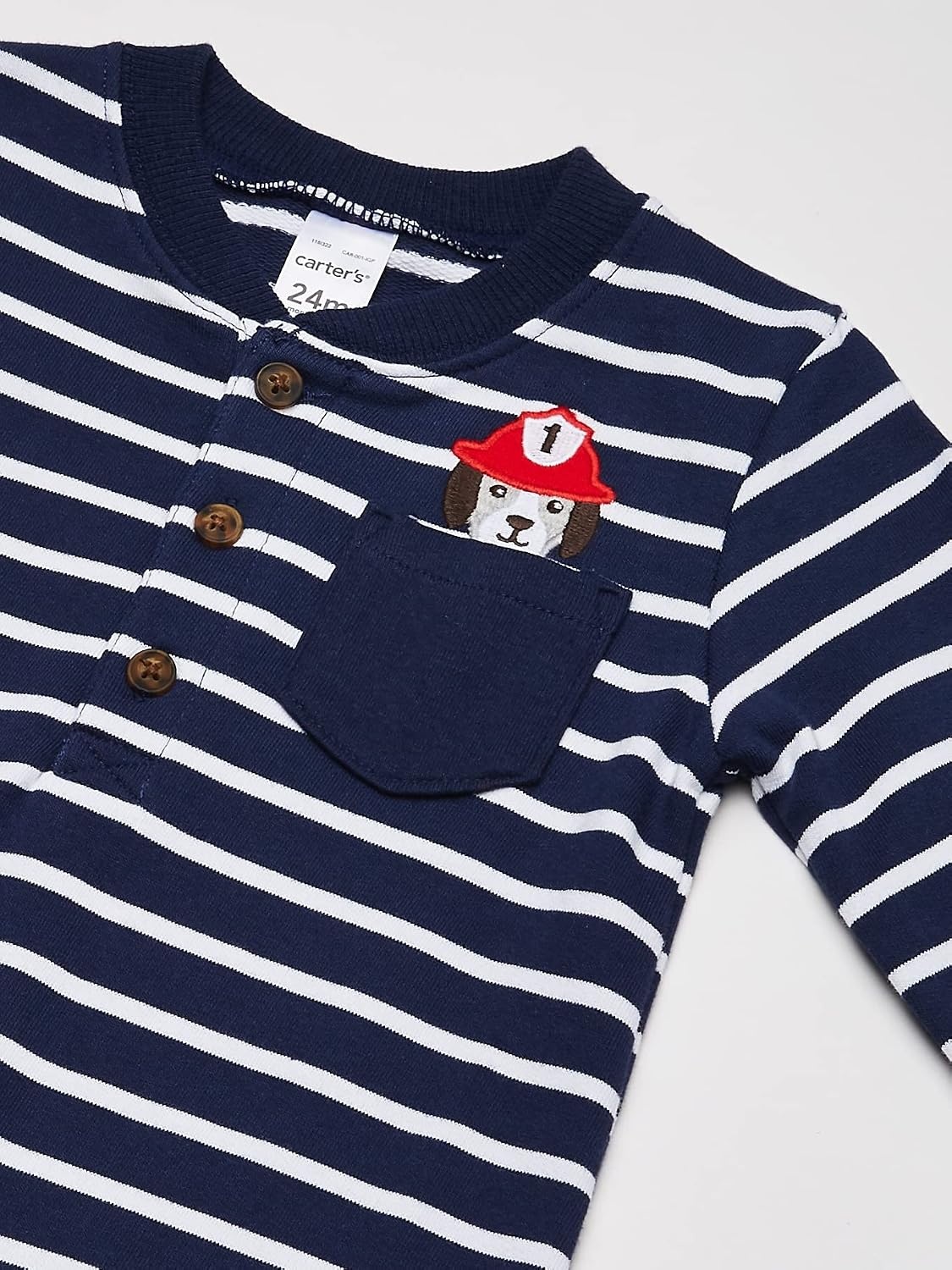 image:imageCarters Baby Boys 2 pack One piece RomperJumpsuitGrey DinoNavy Stripe