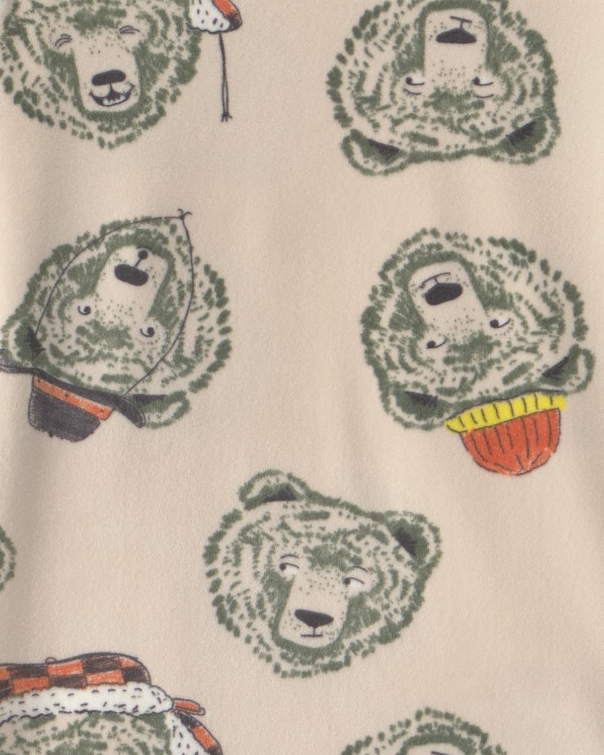 image:imageCarters Baby Boys 2piece Fleece PjsBears W Hats
