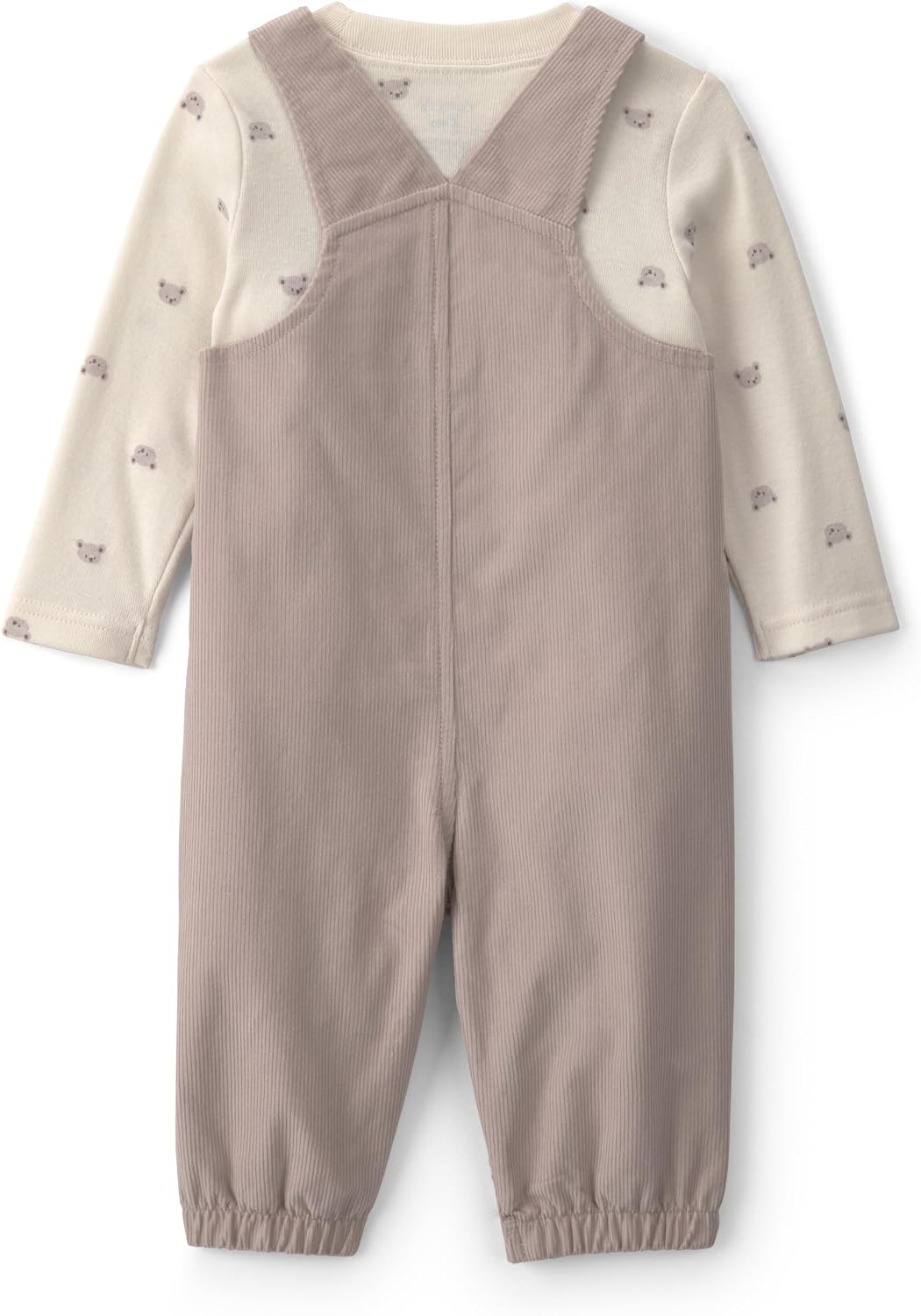 image:imageCarters Baby Boys 2piece Overall Set Blue Navy Sports PatchesBrown Ivory Bear