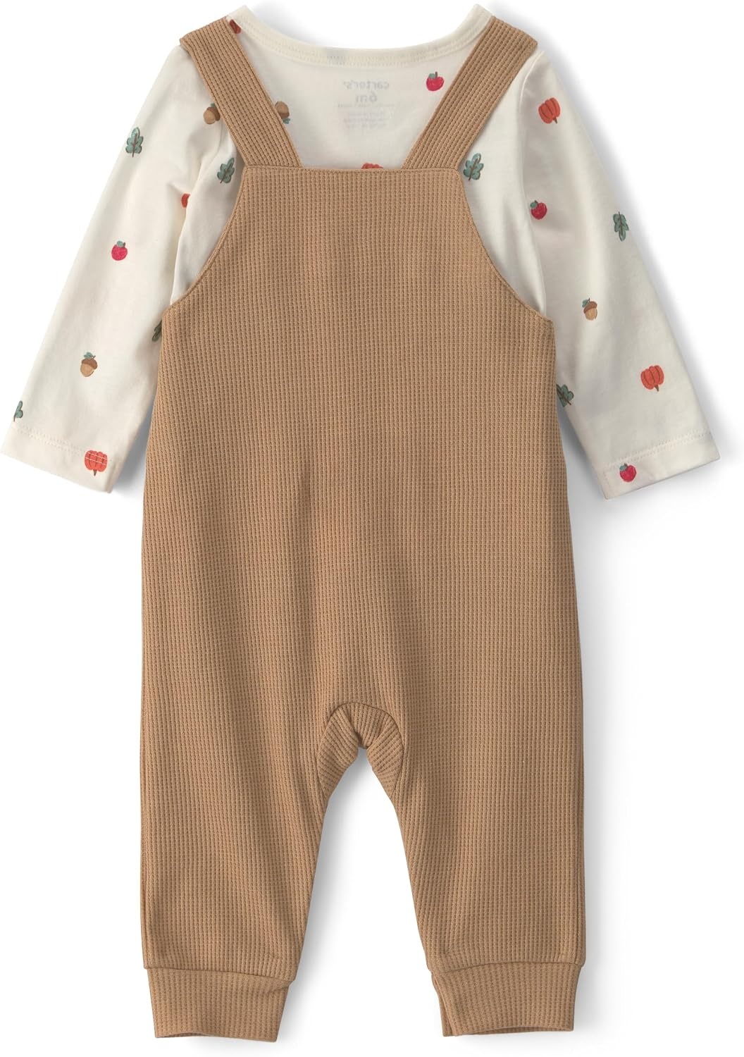 image:imageCarters Baby Boys 2piece Overall Set Blue Navy Sports PatchesBrown Ivory Novelty