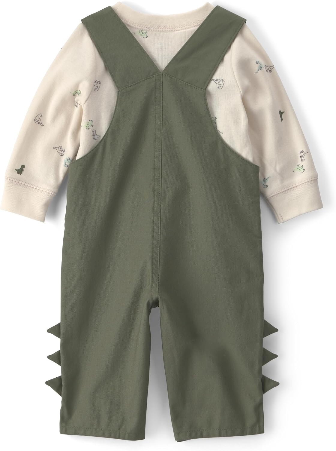 image:imageCarters Baby Boys 2piece Overall Set Blue Navy Sports PatchesGreen Olive Cream Dino