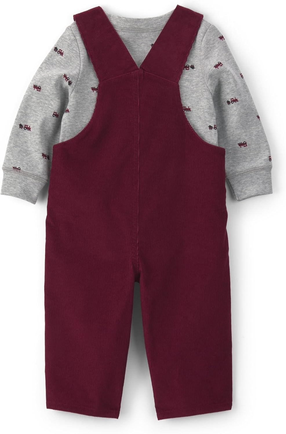 image:imageCarters Baby Boys 2piece Overall Set Blue Navy Sports PatchesRed Grey Holiday
