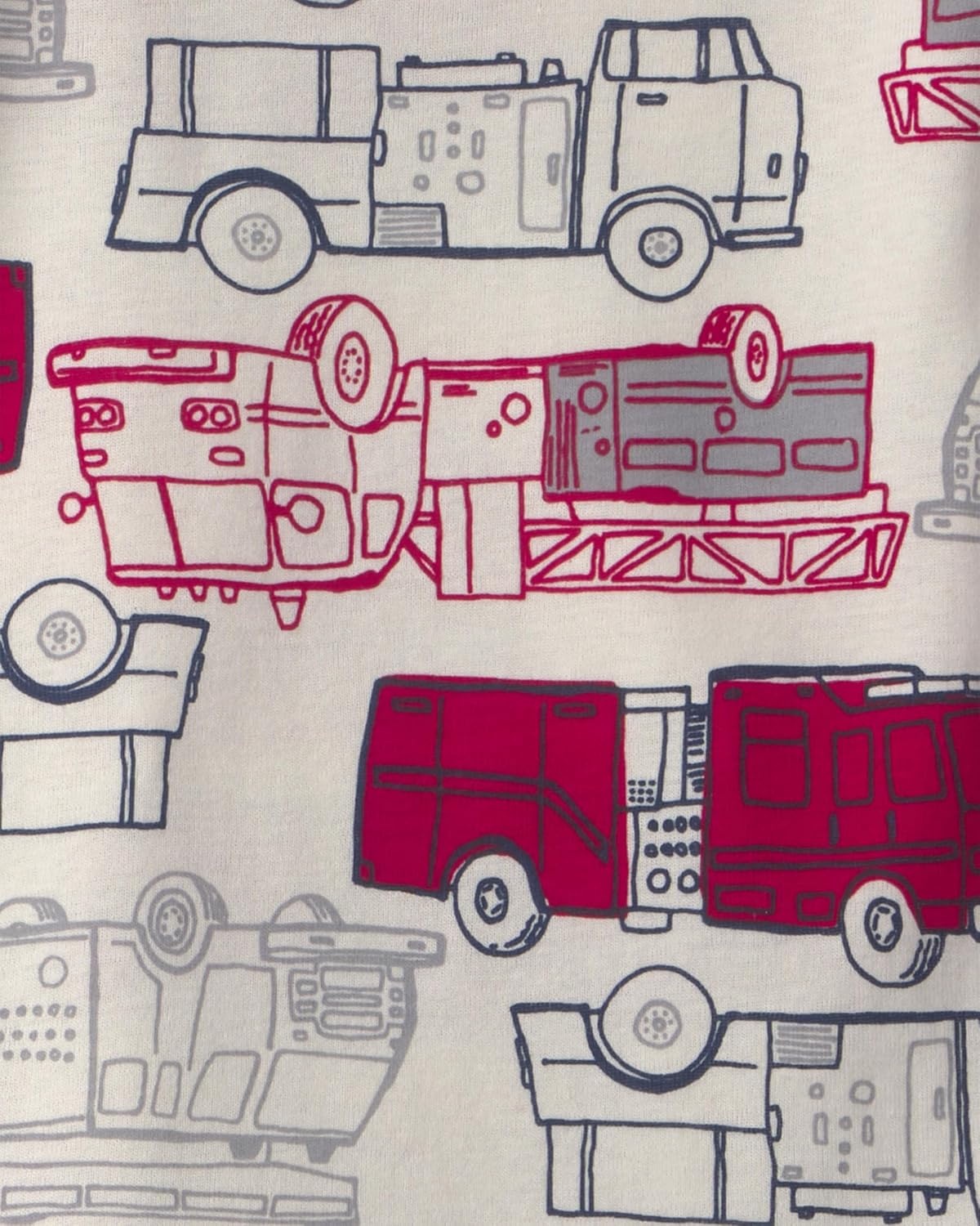 image:imageCarters Baby Boys 4piece Tight Fit Cotton Pajama SetFire Truck Red