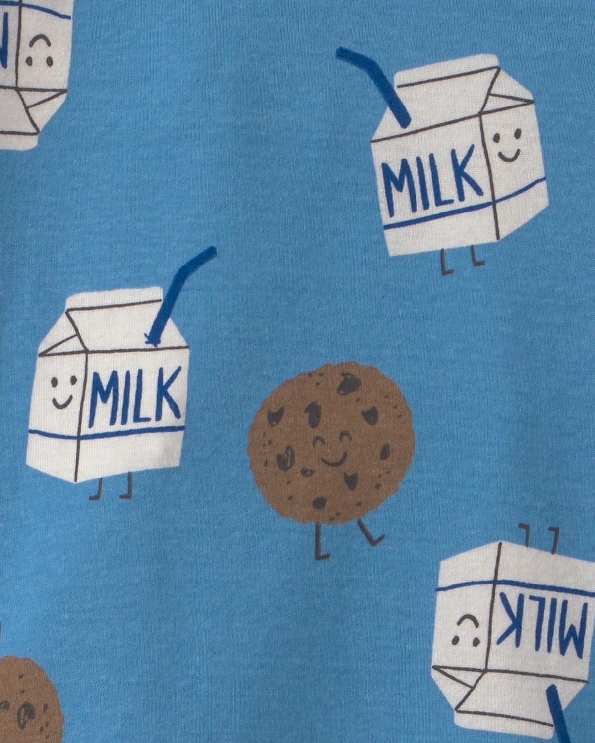 image:imageCarters Baby Boys 4piece Tight Fit Cotton Pajama SetMilk and Cookies Blue