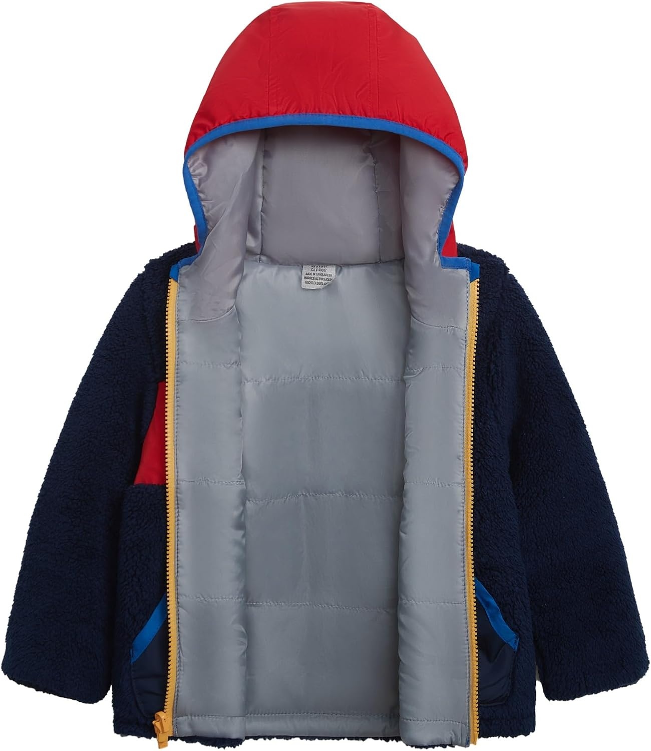 image:imageCarters Baby Boys Midweight Reversible SherpatoPoly Hooded JacketNavy