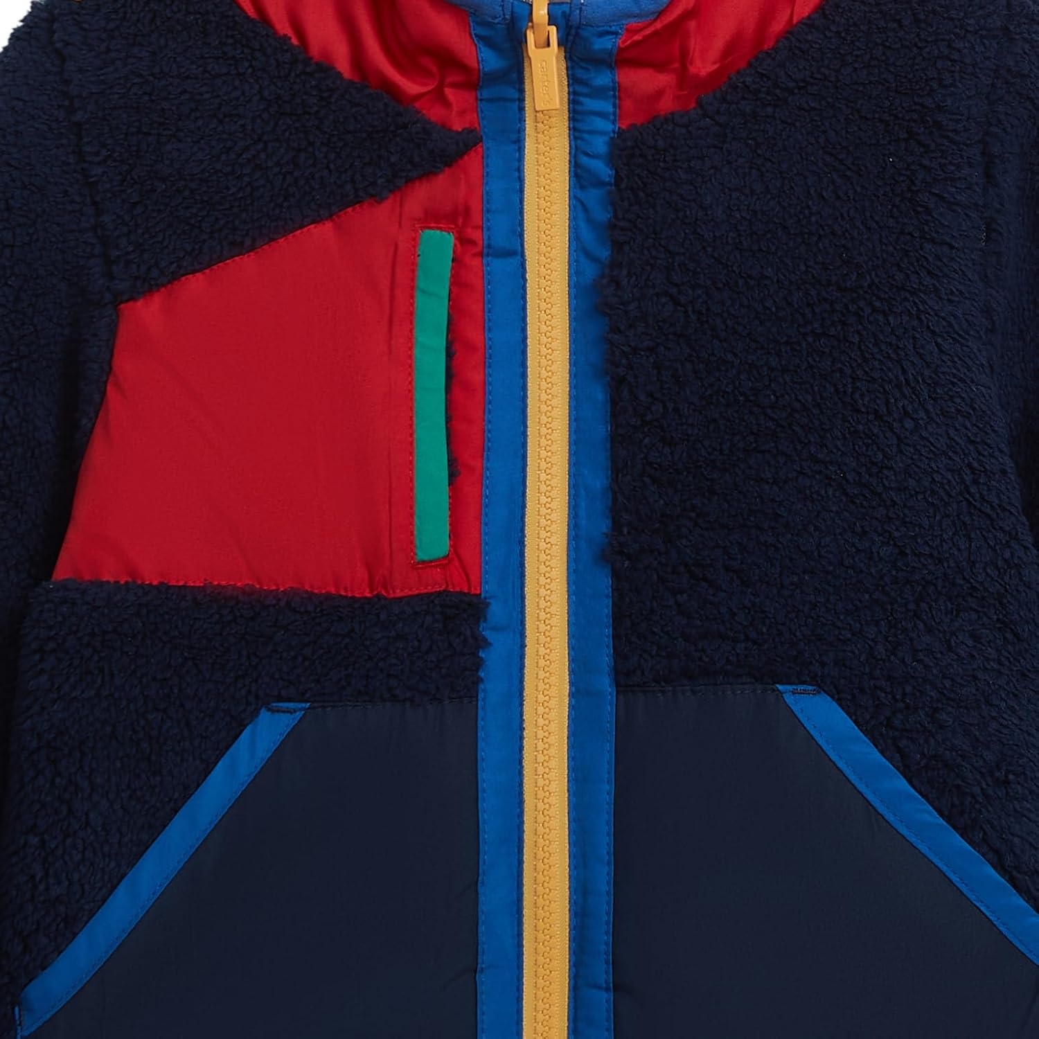 image:imageCarters Baby Boys Midweight Reversible SherpatoPoly Hooded JacketNavy