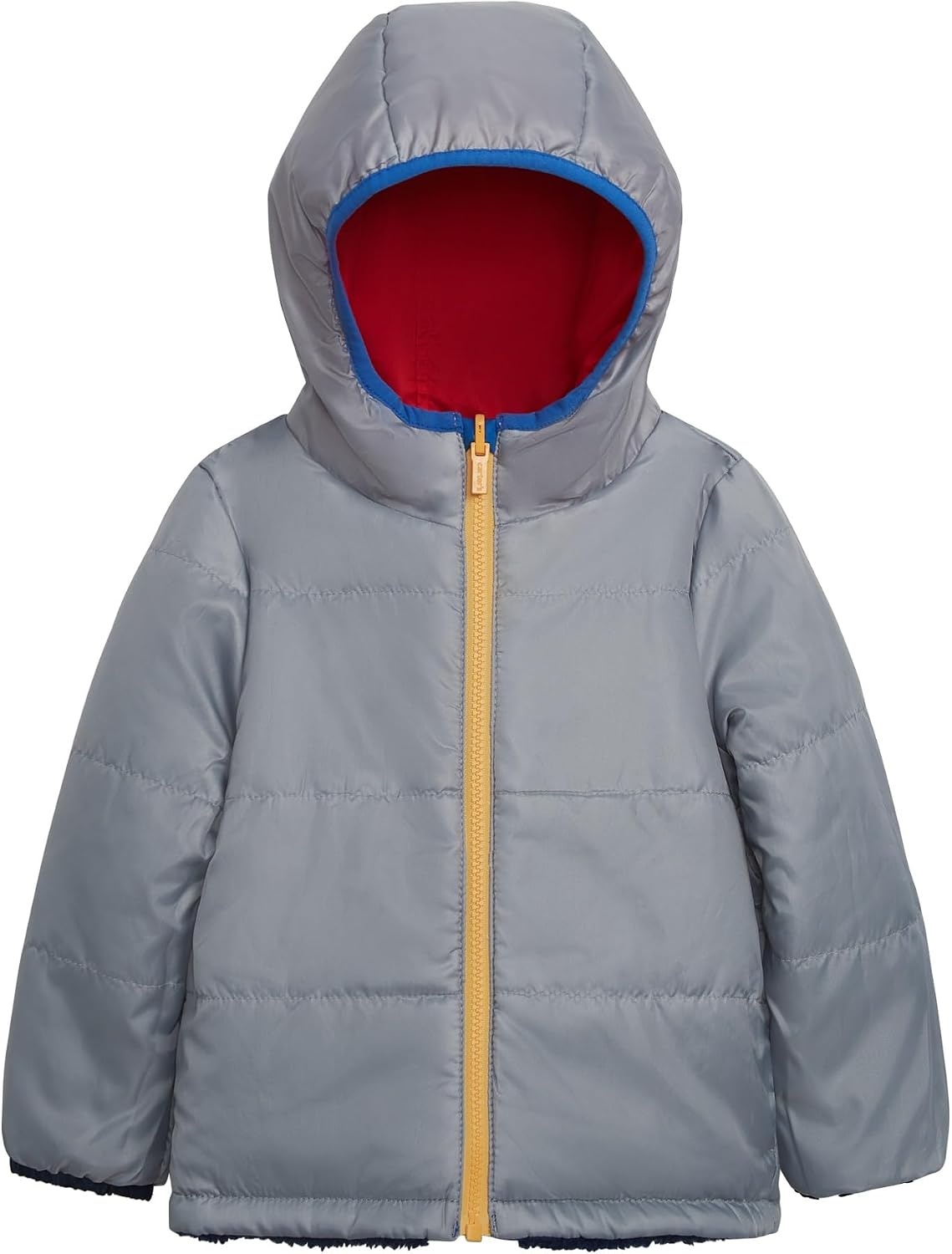 image:imageCarters Baby Boys Midweight Reversible SherpatoPoly Hooded JacketNavy