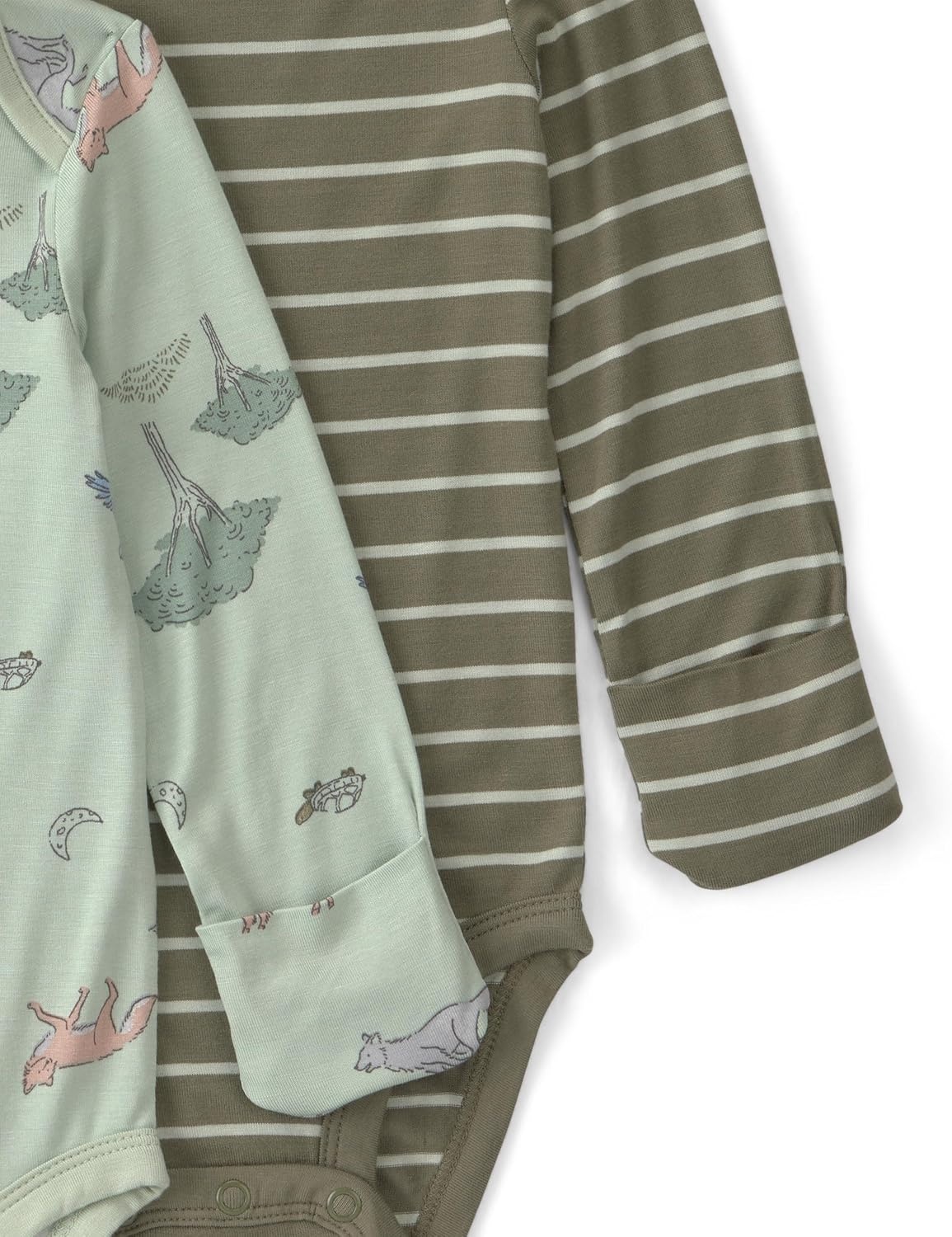 image:imageCarters Baby Boys Purelysoft 2pack Long Sleeve BodysuitGreen Desert Print