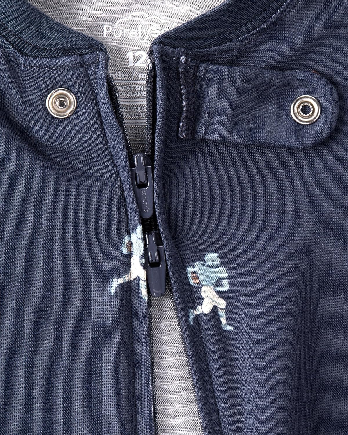 image:imageCarters Baby Boys Purelysoft Longsleeve 2way Zip PajamasFootball Player