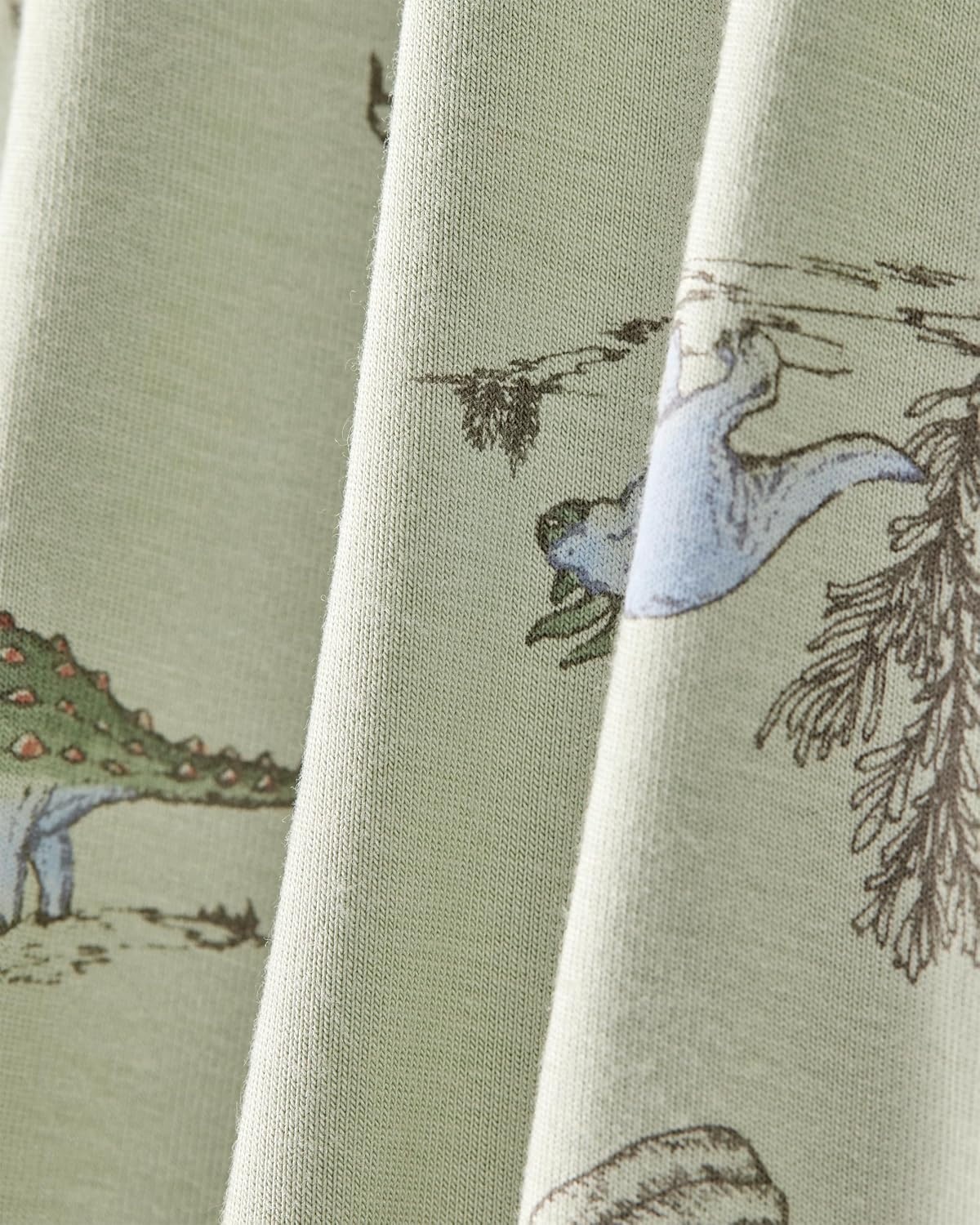 image:imageCarters Baby Boys Purelysoft Longsleeve 2way Zip PajamasGreen Dino
