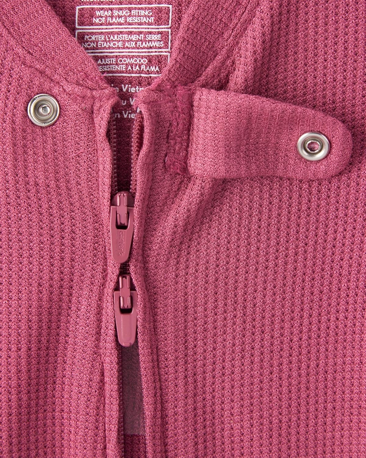 image:imageCarters Baby Boys Purelysoft Longsleeve 2way Zip PajamasRed