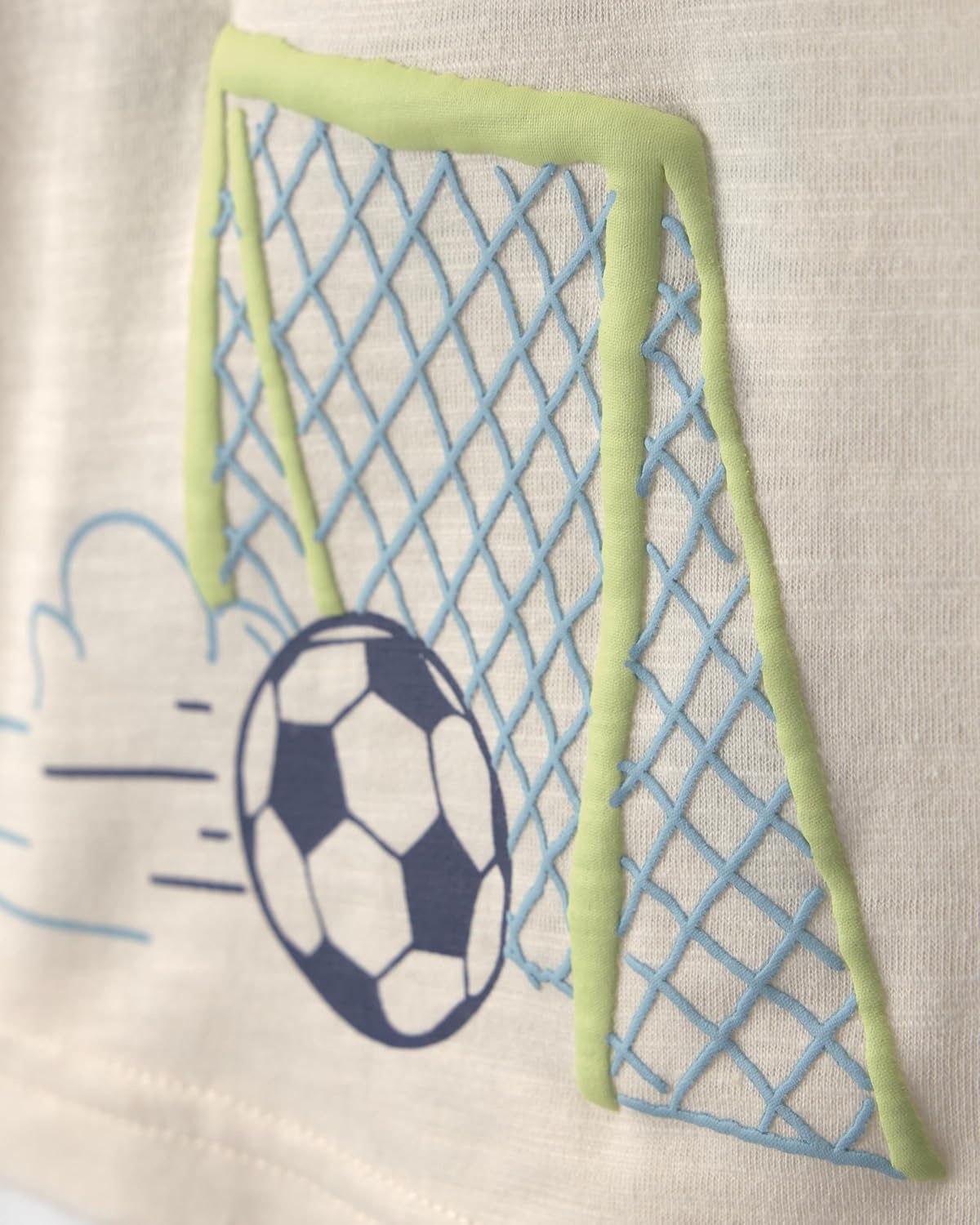 image:imageCarters Baby Boys ShortSleeve Graphic Tee ShirtCream Dinosaur Soccer