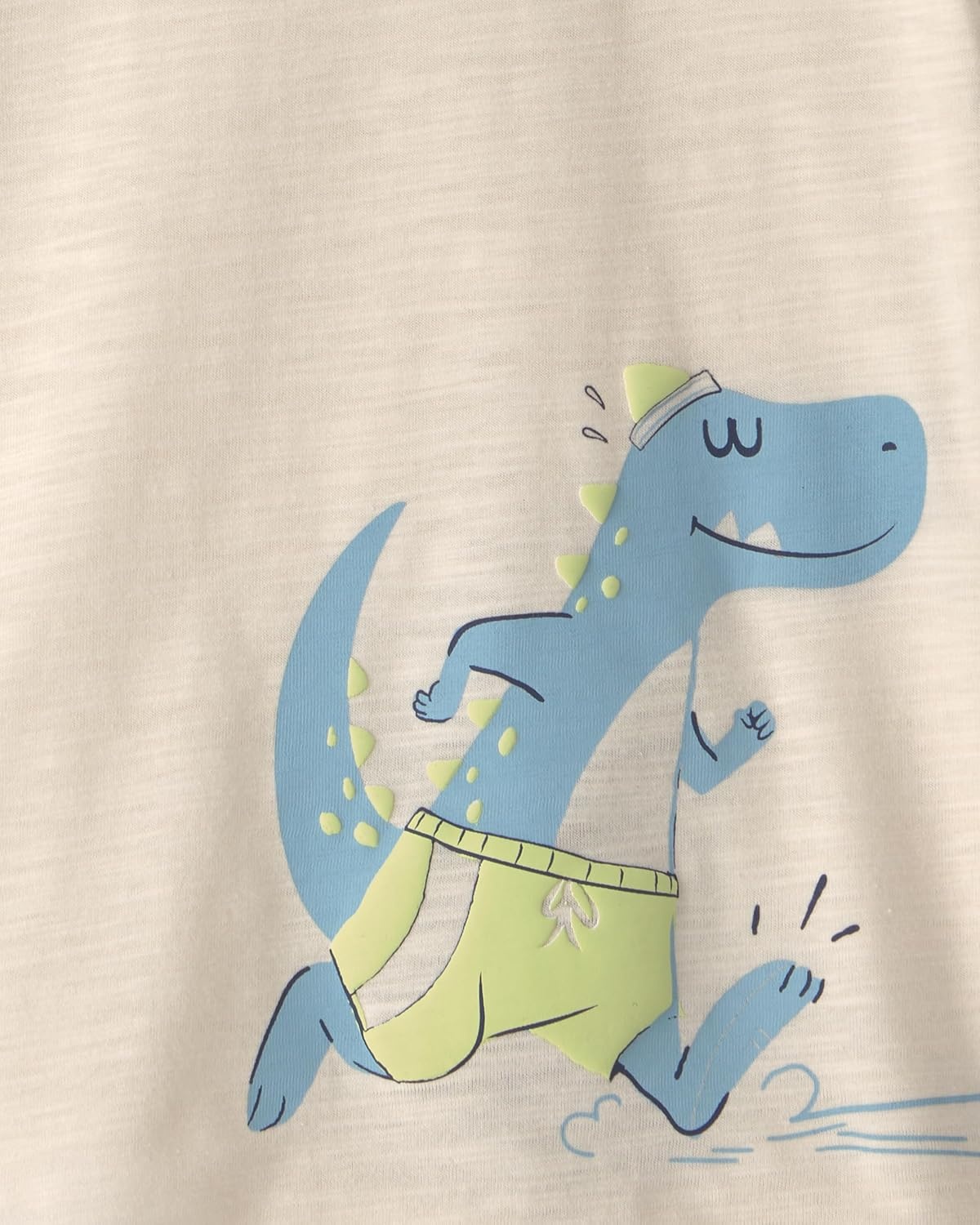 image:imageCarters Baby Boys ShortSleeve Graphic Tee ShirtCream Dinosaur Soccer