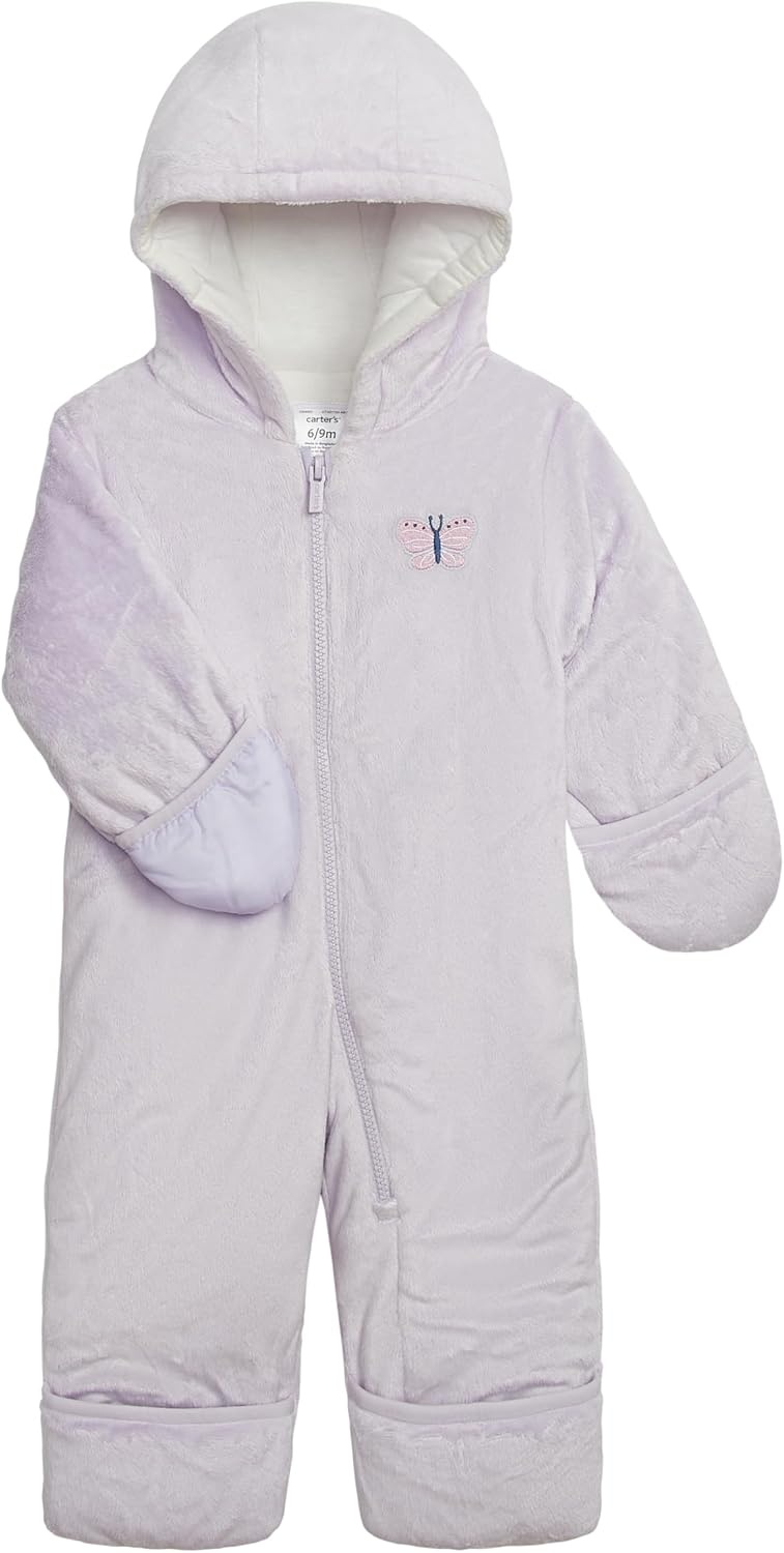image:imageCarters Baby Cozy Onepiece Footed Pram SuitVelboa Lilac