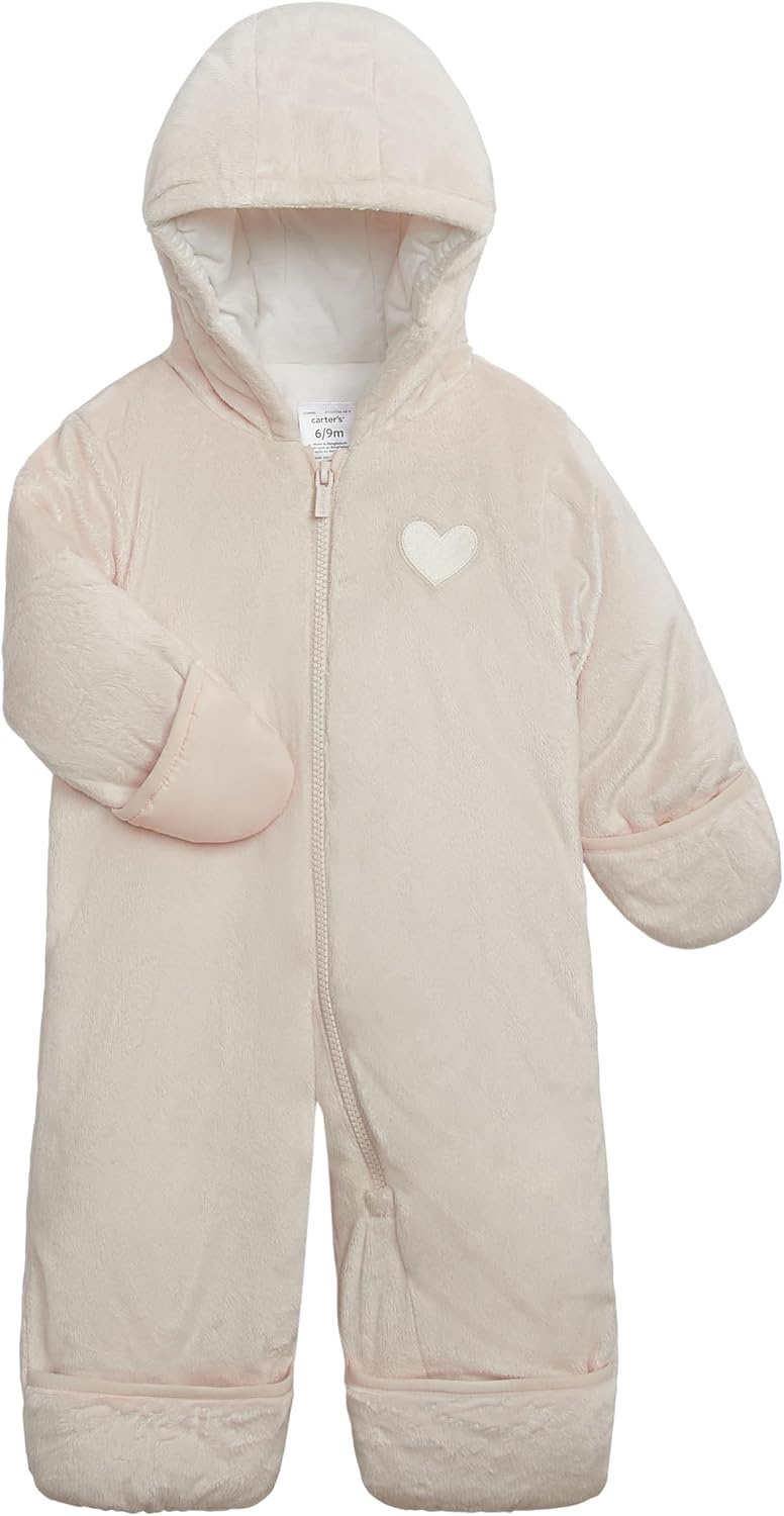 image:imageCarters Baby Cozy Onepiece Footed Pram SuitVelboa Pink