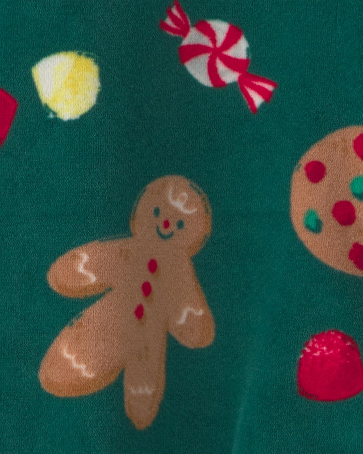 image:imageCarters Baby Fleece Holiday Sleep and PlayGreen Gingerbread