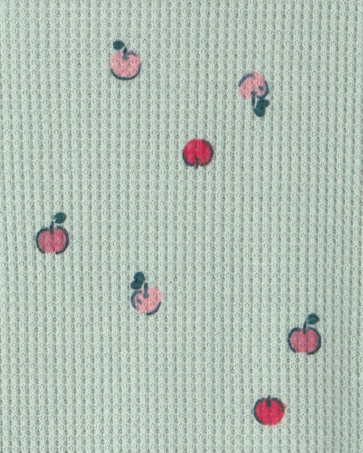 image:imageCarters Baby Girls 1piece Cotton PjBlue Green Apple Feet
