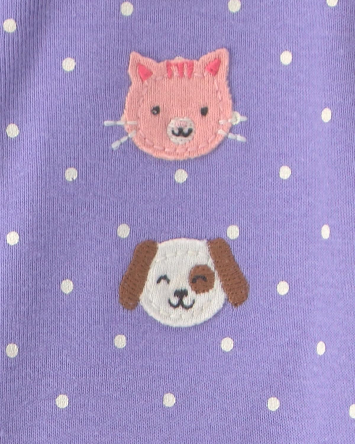 image:imageCarters Baby Girls 1piece Cotton PjPurple Animal