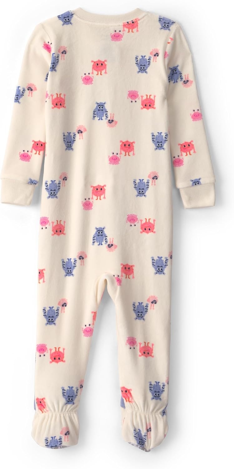 image:imageCarters Baby Girls 1piece Fleece PjGirl Monster Feet