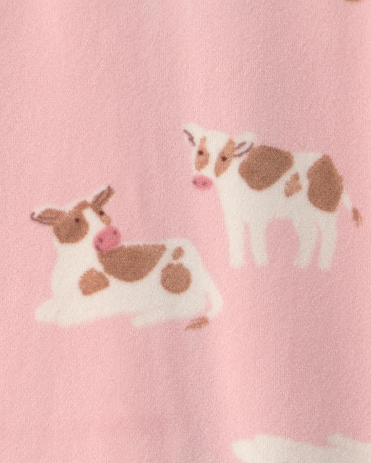 image:imageCarters Baby Girls 1piece Fleece PjPink Cow Feet