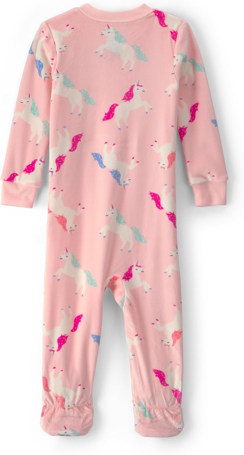 image:imageCarters Baby Girls 1piece Fleece PjPink Unicorn