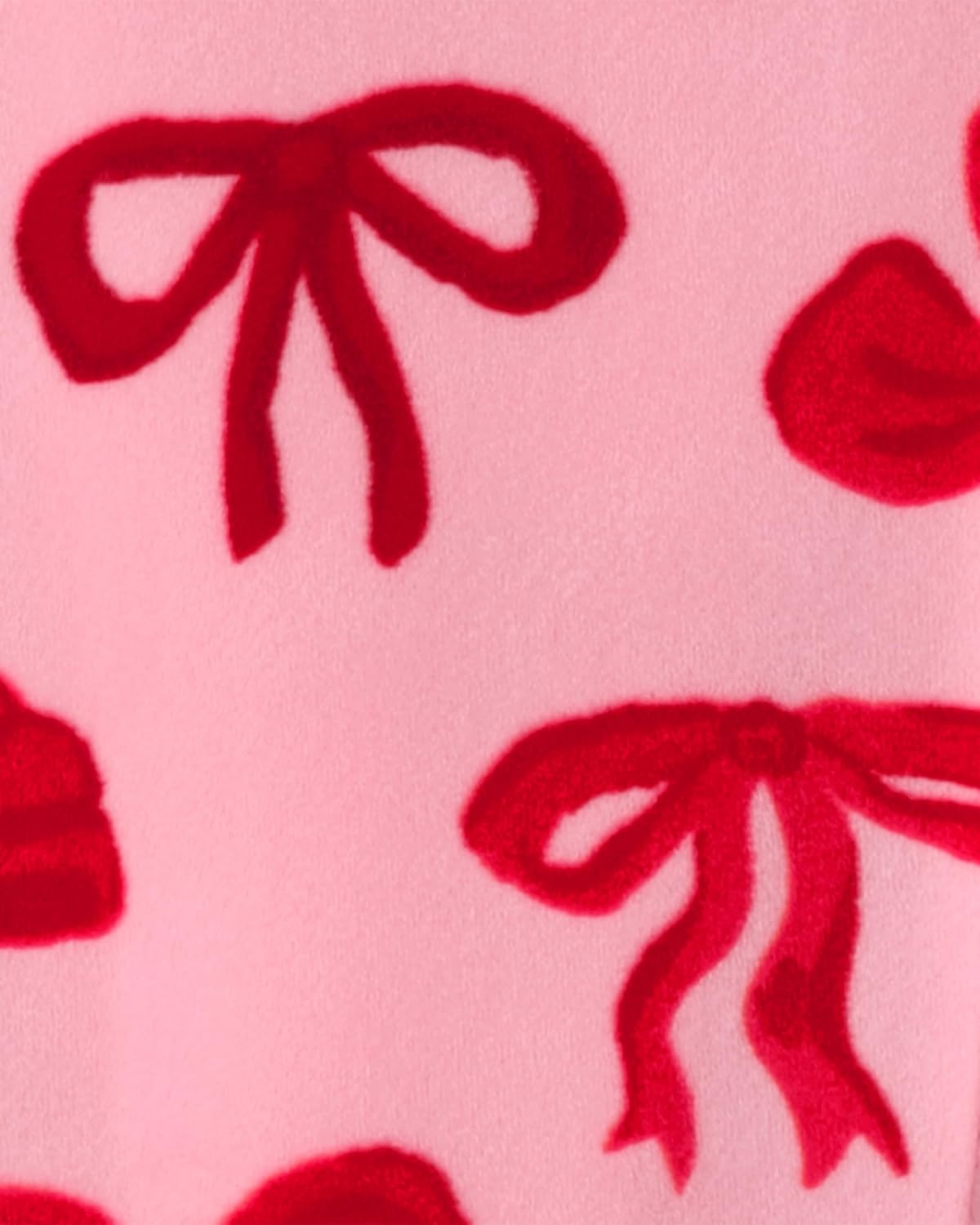 image:imageCarters Baby Girls 1piece Fleece PjPink and Red Bows