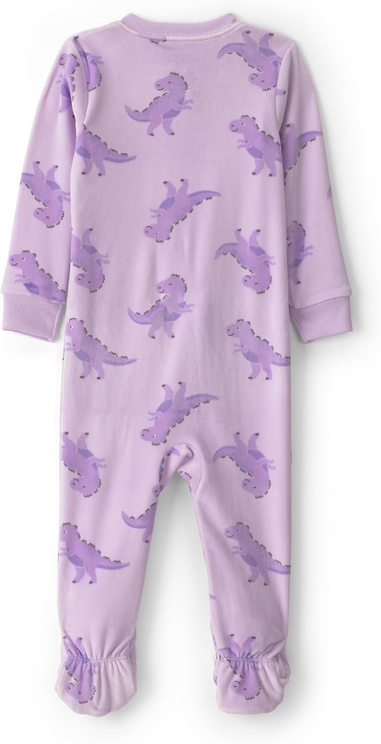 image:imageCarters Baby Girls 1piece Fleece PjPurple Dino