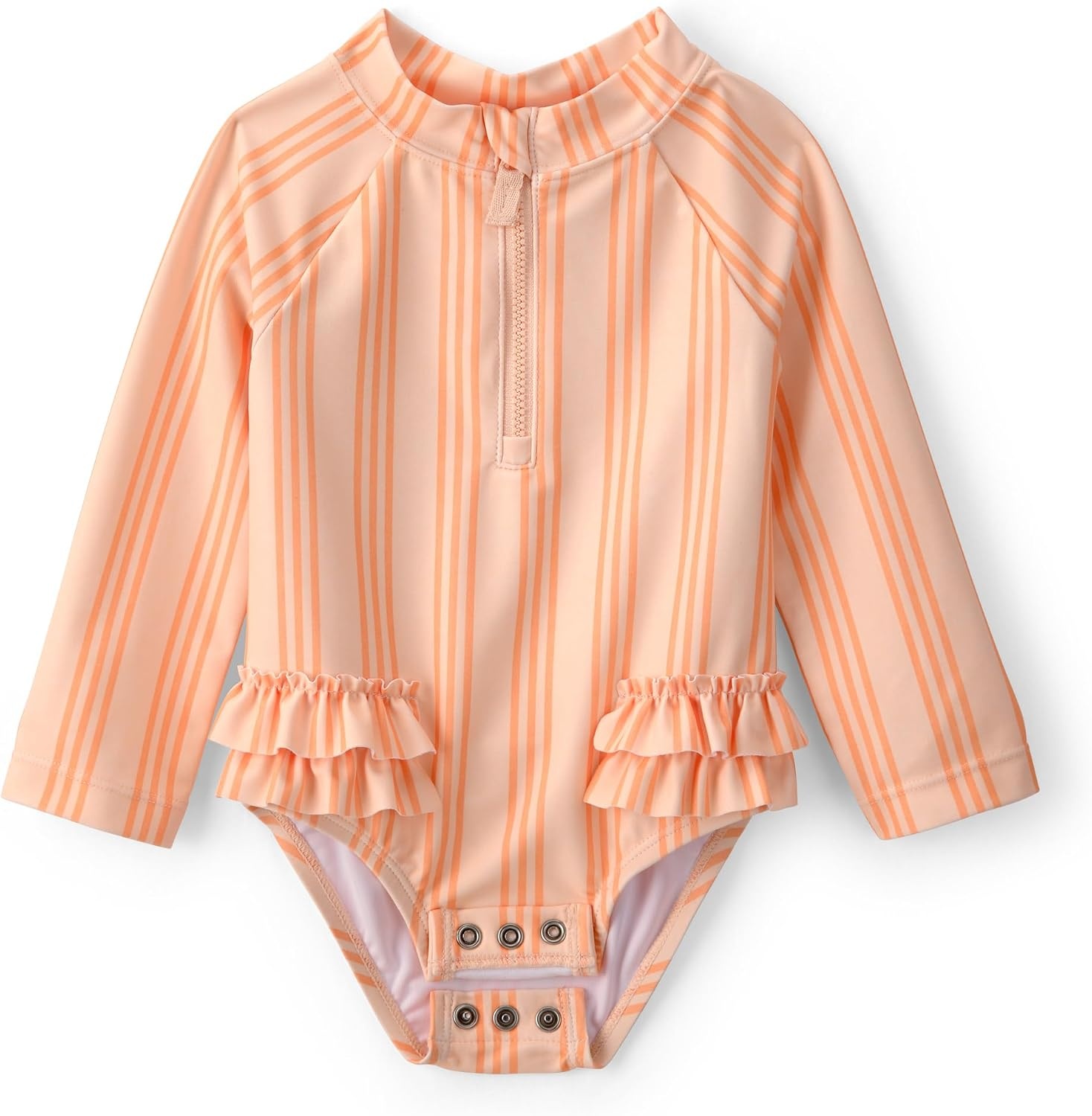 image:imageCarters Baby Girls 1piece RashguardOrange Stripe