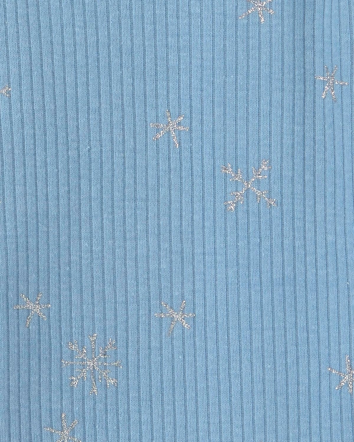 image:imageCarters Baby Girls 2piece Bodysuit Pant SetBlue Snowflake
