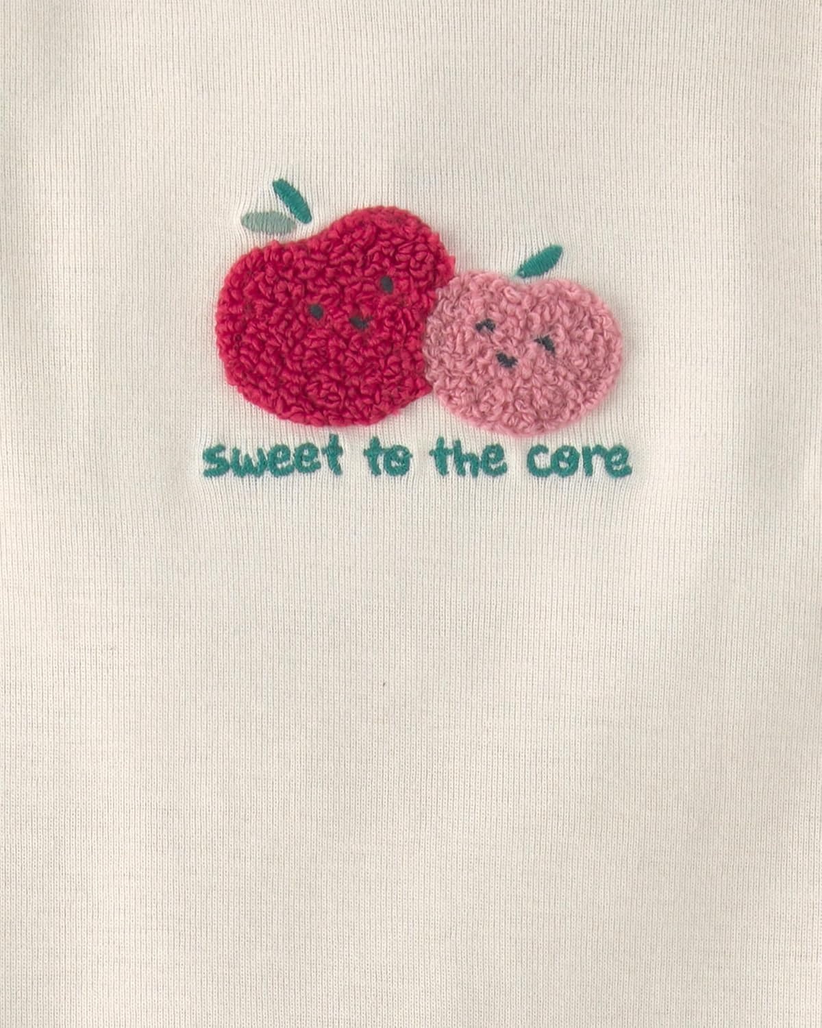 image:imageCarters Baby Girls 2piece Bodysuit Pant SetCream Pink Apple Print