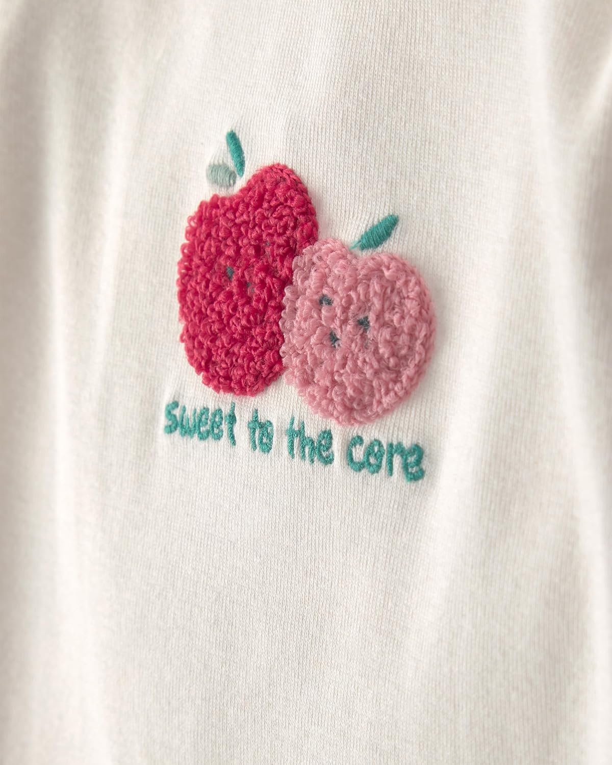 image:imageCarters Baby Girls 2piece Bodysuit Pant SetCream Pink Apple Print
