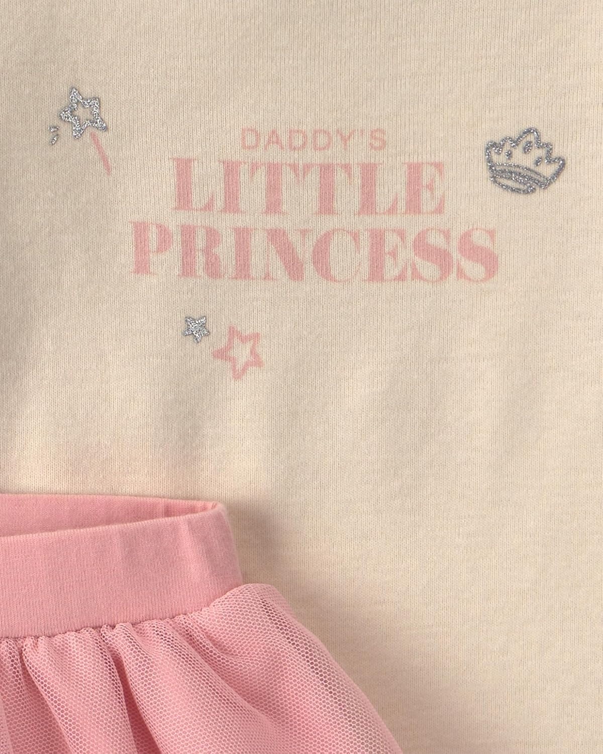 image:imageCarters Baby Girls 2piece Bodysuit Pant SetPink Cream Daddys Princess