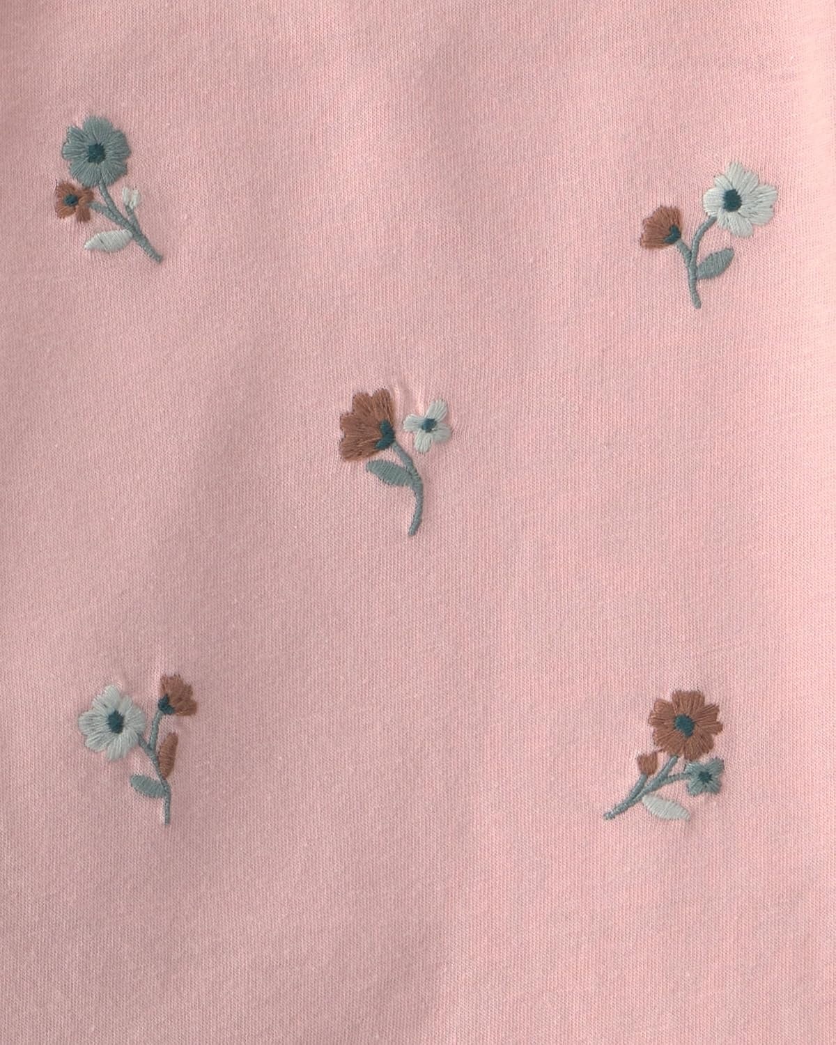 image:imageCarters Baby Girls 2piece Bodysuit Pant SetPink Green Floral Embroidered