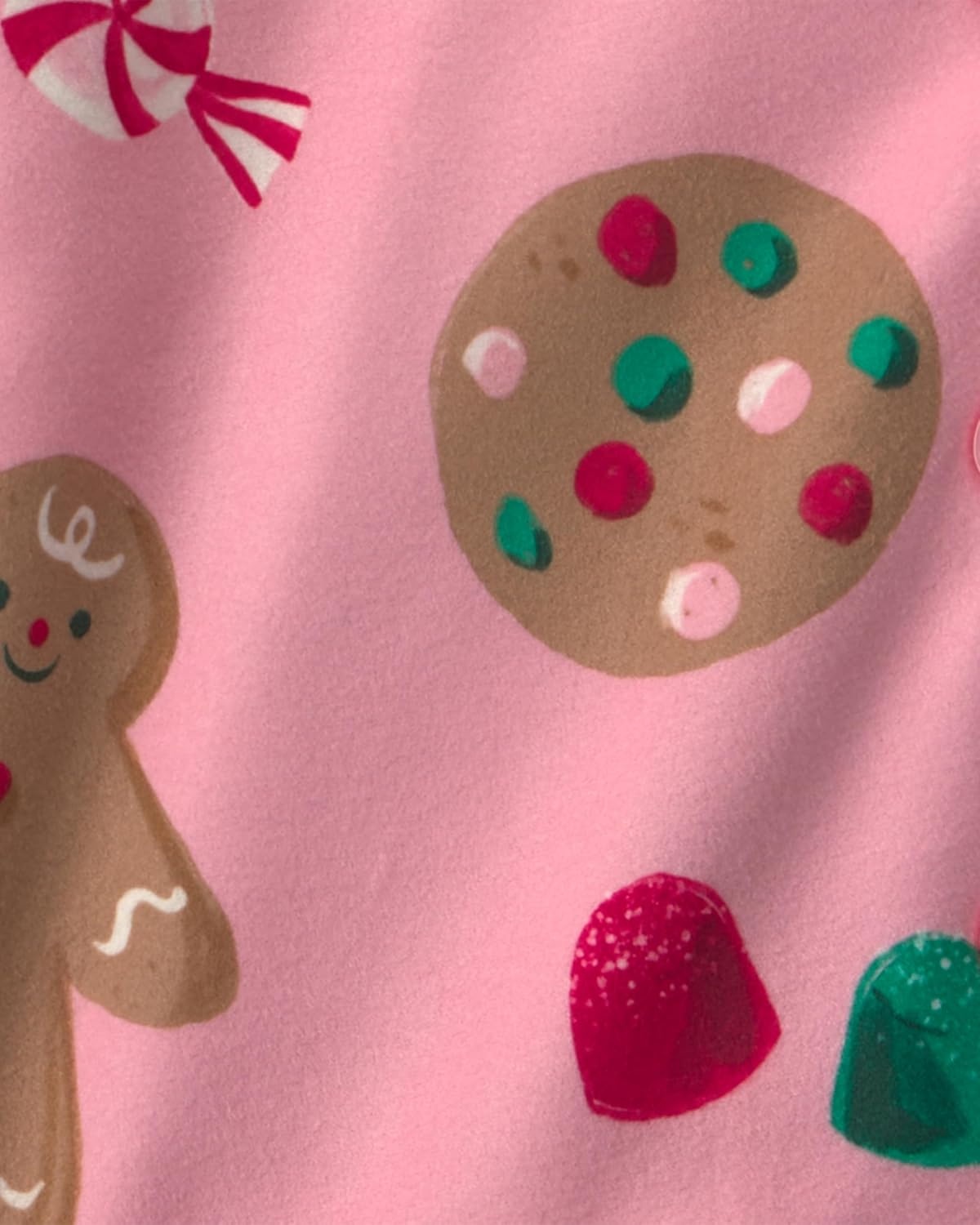 image:imageCarters Baby Girls 2piece Fleece Holiday Coat PjsPink Gingerbread Cookie