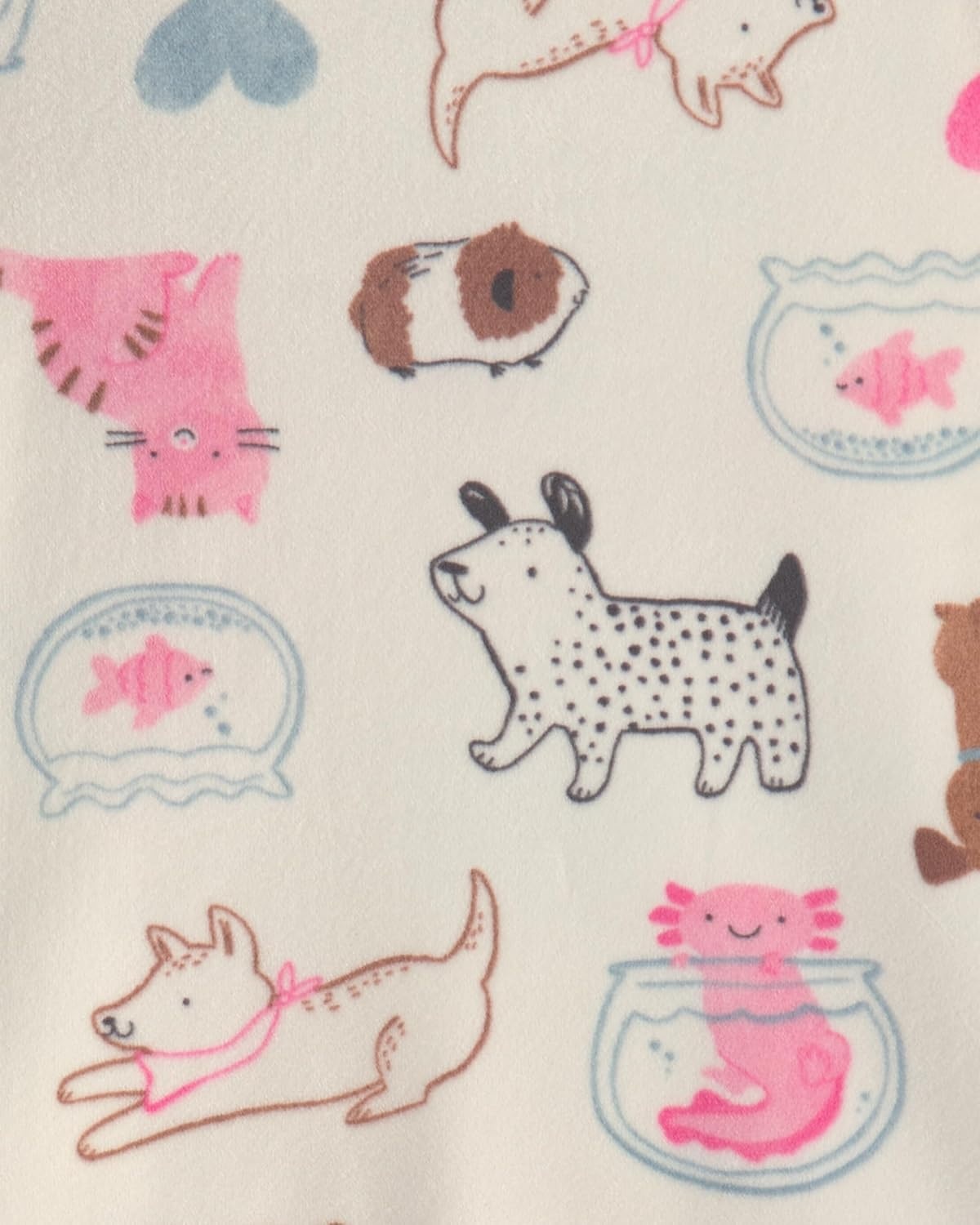 image:imageCarters Baby Girls 2piece Fleece PjsIvory Pet Print
