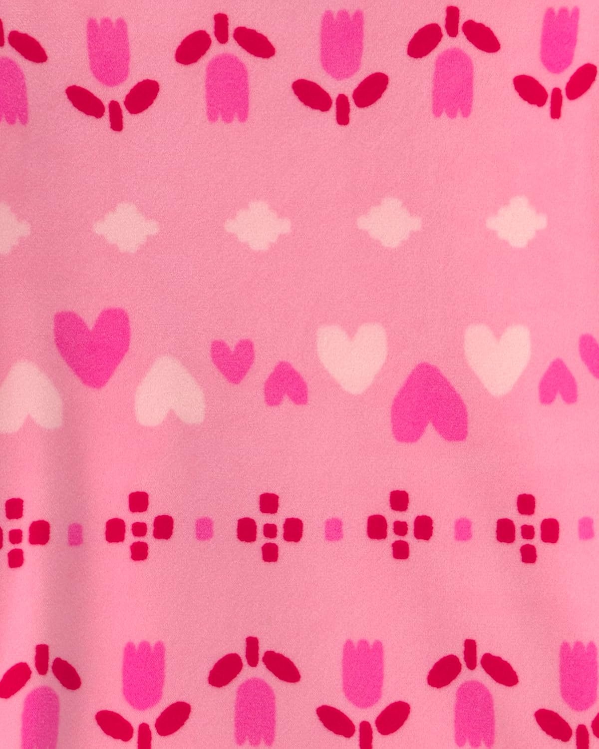 image:imageCarters Baby Girls 2piece Fleece PjsPink Heart Fair Isle