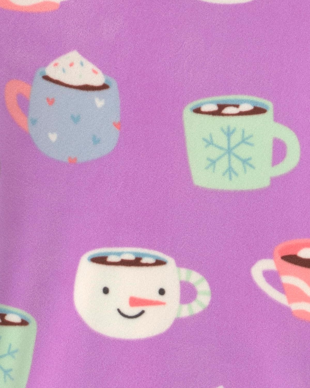 image:imageCarters Baby Girls 2piece Fleece PjsPurple Hot Cocoa