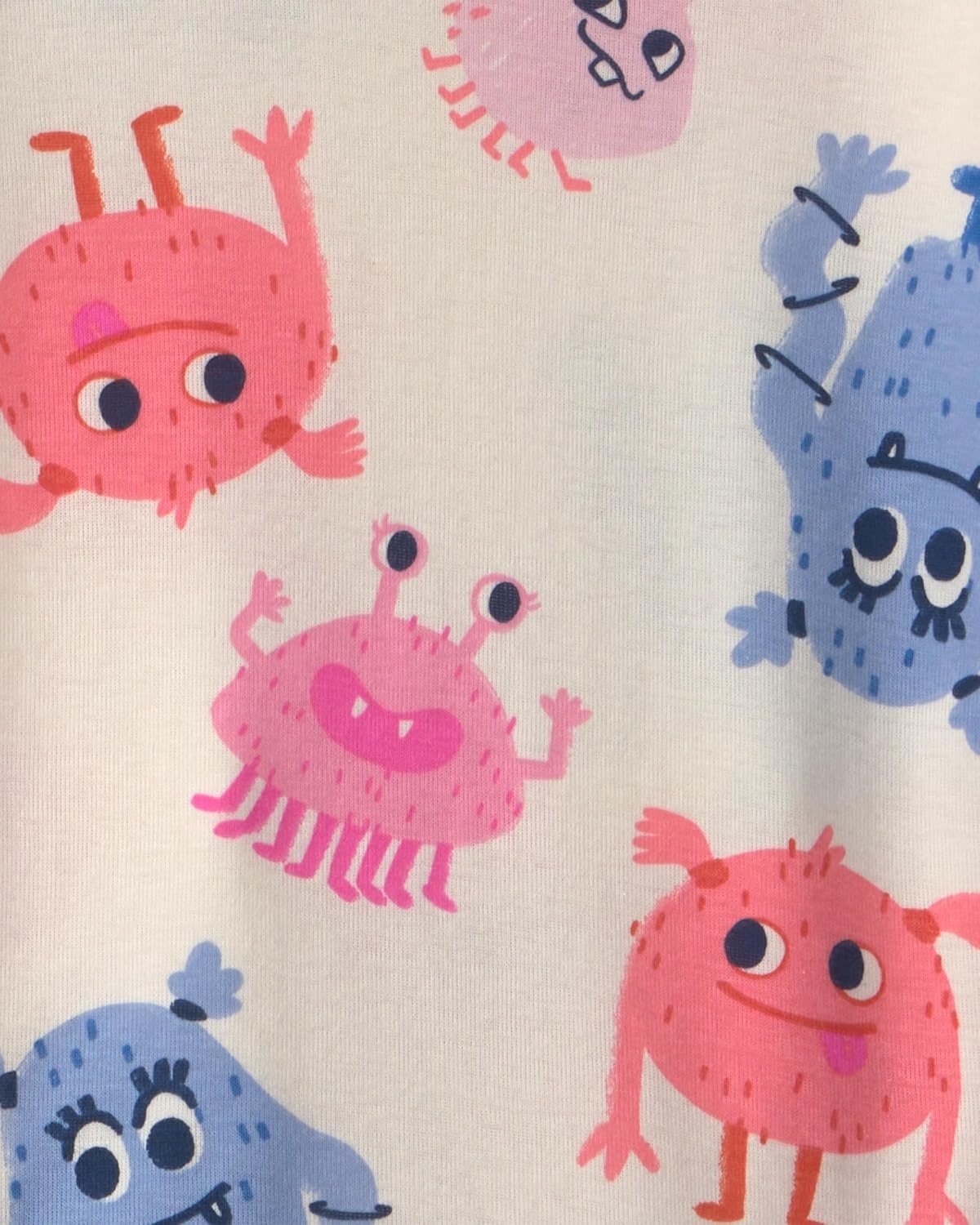 image:imageCarters Baby Girls 4piece Tight Fit Cotton Pajama SetBlue Girl Monster