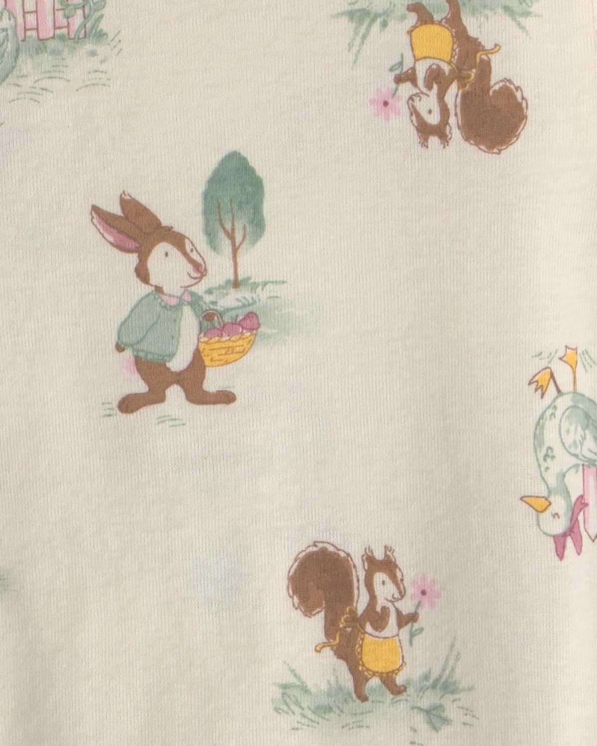 image:imageCarters Baby Girls 4piece Tight Fit Cotton Pajama SetCountry Chicken Green