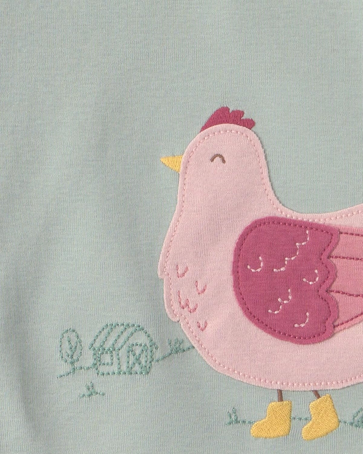 image:imageCarters Baby Girls 4piece Tight Fit Cotton Pajama SetCountry Chicken Green