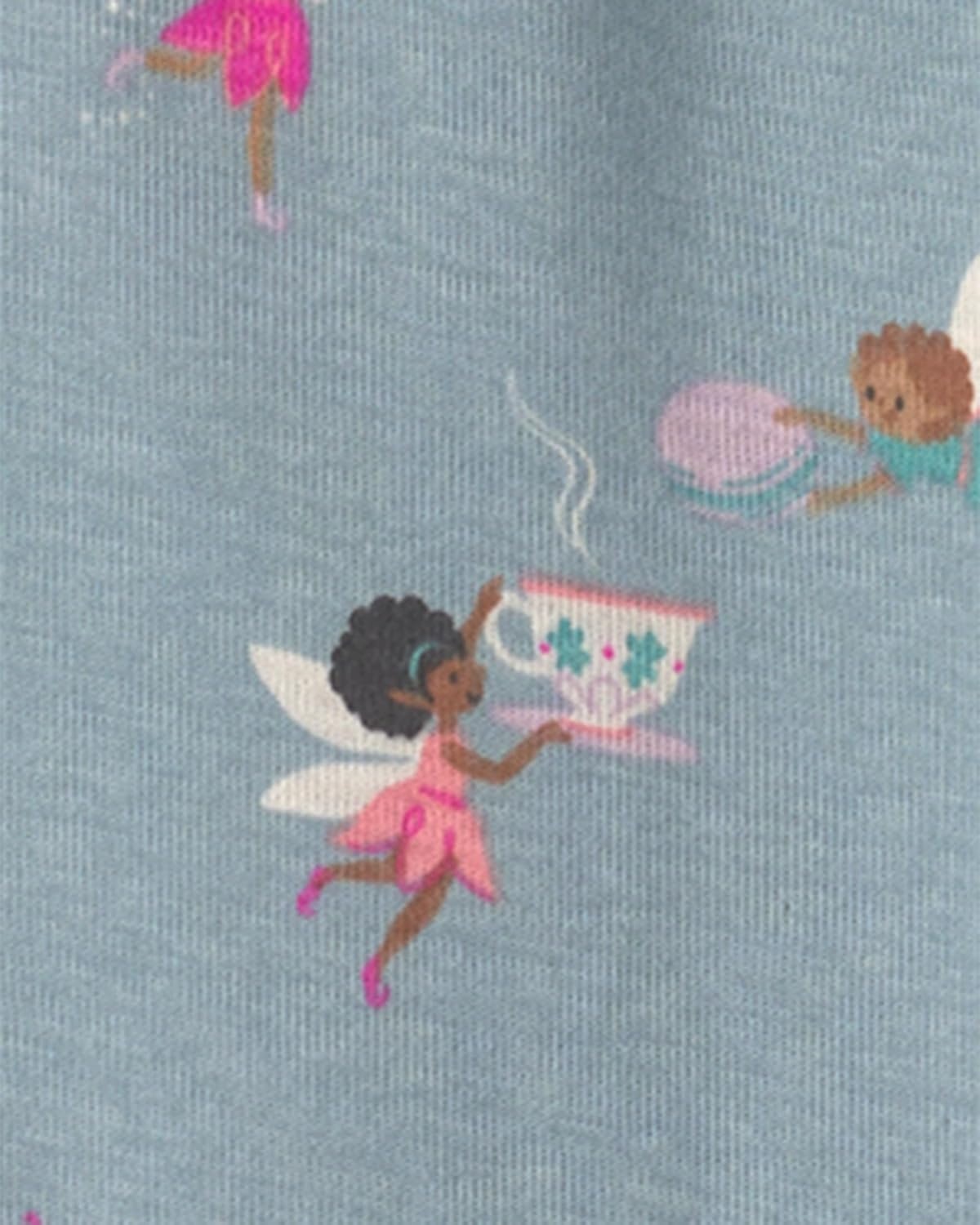 image:imageCarters Baby Girls 4piece Tight Fit Cotton Pajama SetFairy Tea Party Blue