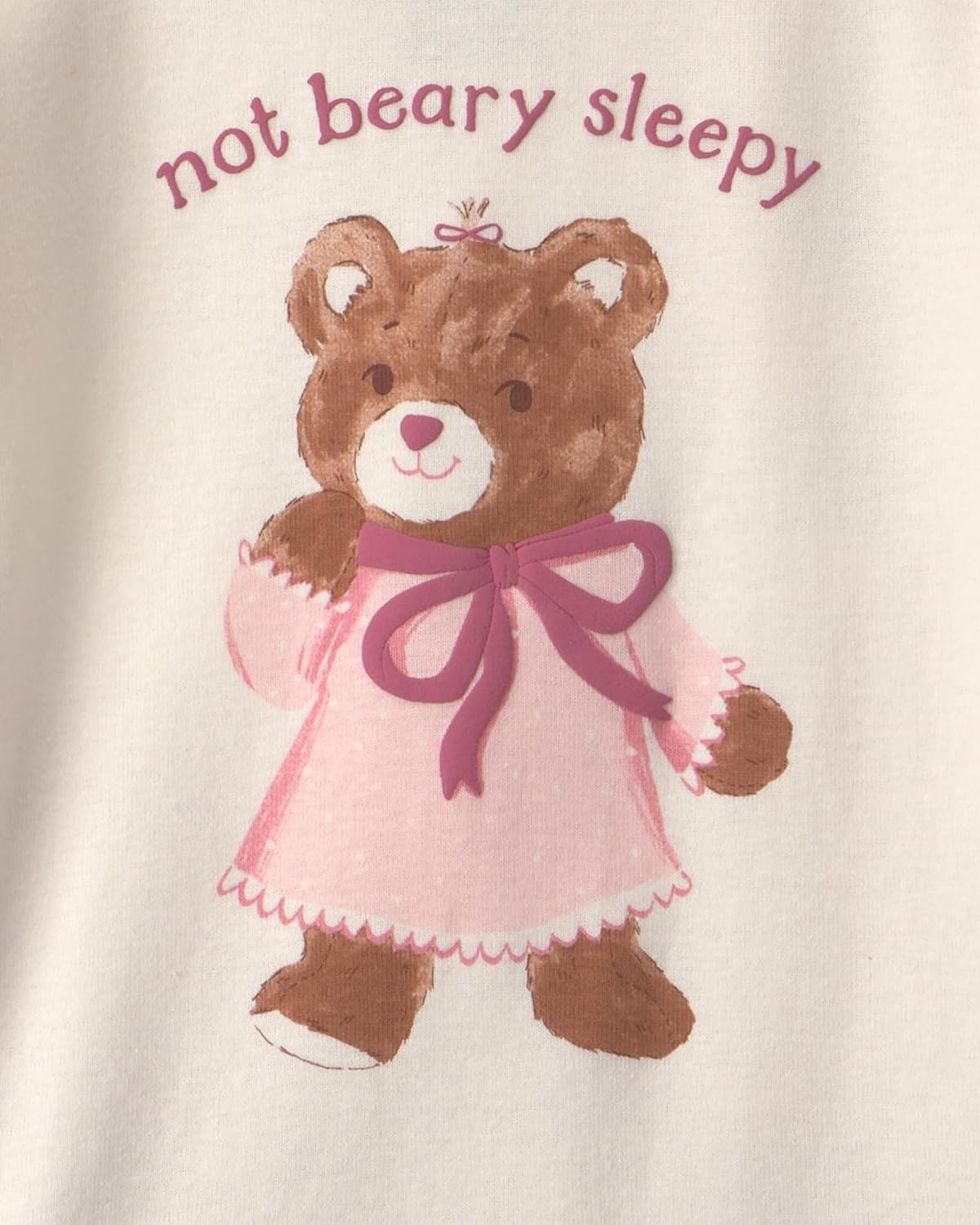 image:imageCarters Baby Girls 4piece Tight Fit Cotton Pajama SetPink Bear Varsity