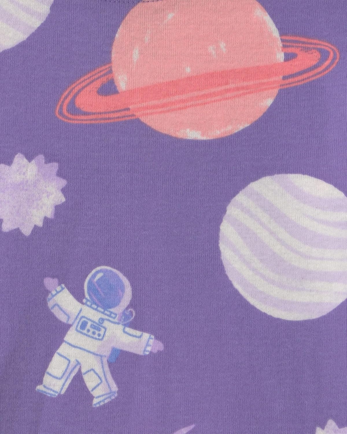 image:imageCarters Baby Girls 4piece Tight Fit Cotton Pajama SetPurple Space Dog