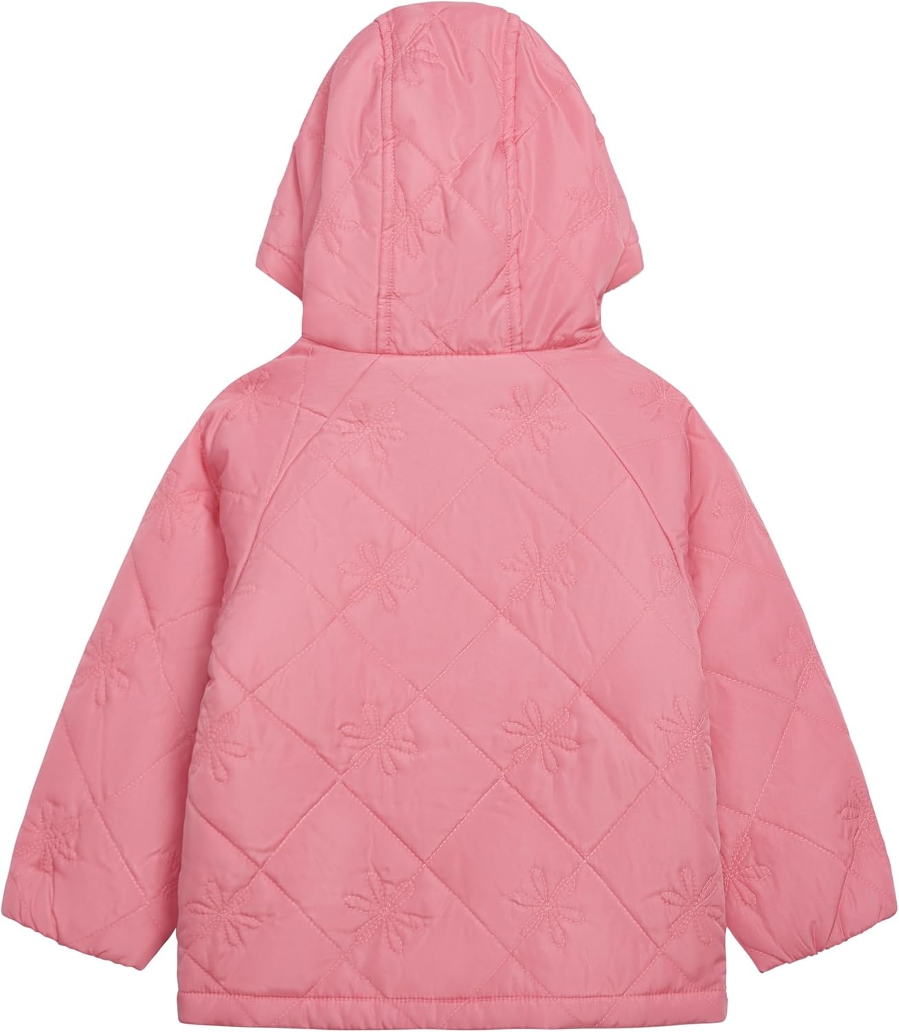 image:imageCarters Baby Girls Daisy Diamond Quilted Midweight Jacket With Fleece LiningPink